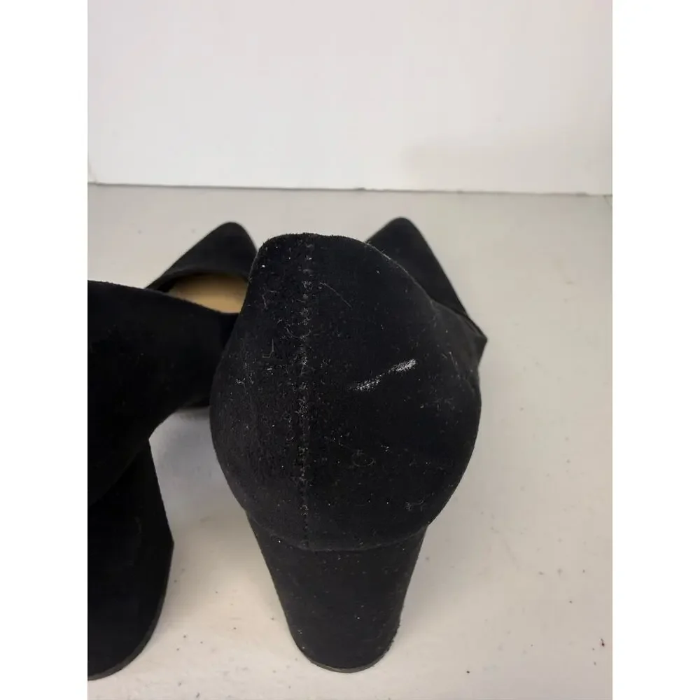 Rampage Womens Black Faux Suede Pointed Toe Dress Pumps Heels W Size 8